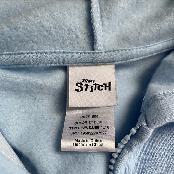 Disney Ladies Lilo and Stitch Sweatshirt Zip Up Hoodie Size Large - Picture 4 of 5